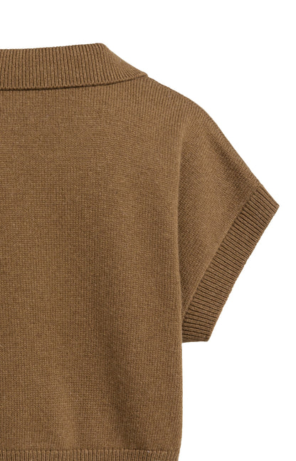 YAYA Knitted Spencer Teak Brown Melange