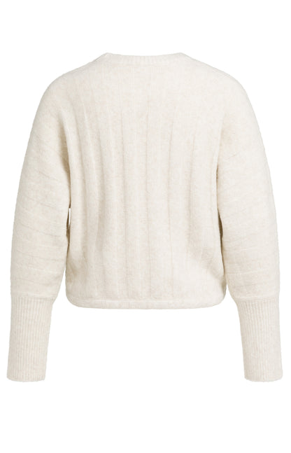 YAYA Rib Sweater Off White Melange