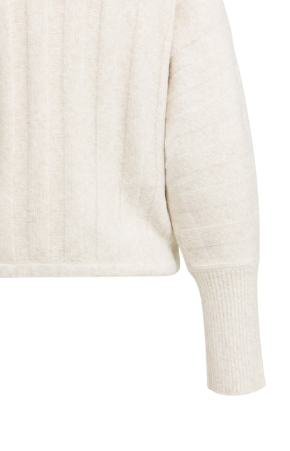 YAYA Rib Sweater Off White Melange