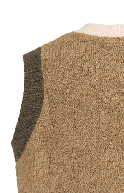 YAYA Spencer Vest Otter Brown Dessin
