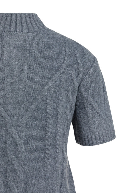 YAYA Cable Sweater Arctic Seal Grey