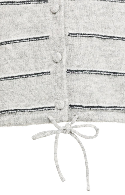 YAYA Stripe Cardigan Medium Grey Melange
