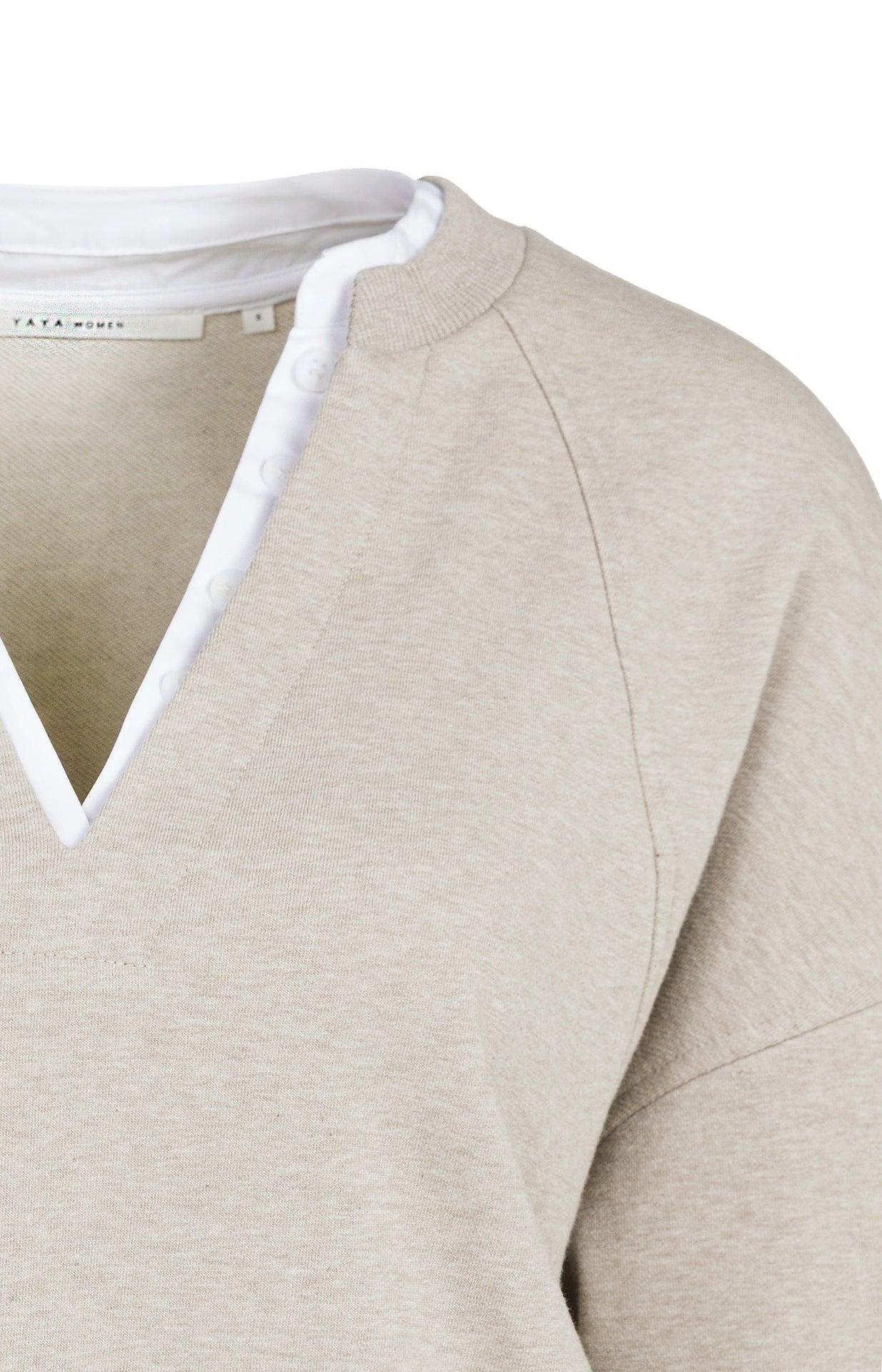 YAYA V-neck Sweatshirt Grey Melange