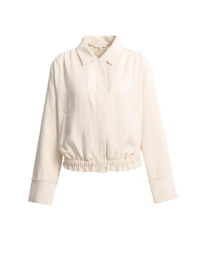 YAYA Linen Blouse Jacket-Cloud Creme White