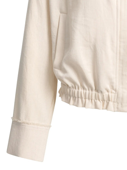 YAYA Linen Blouse Jacket-Cloud Creme White