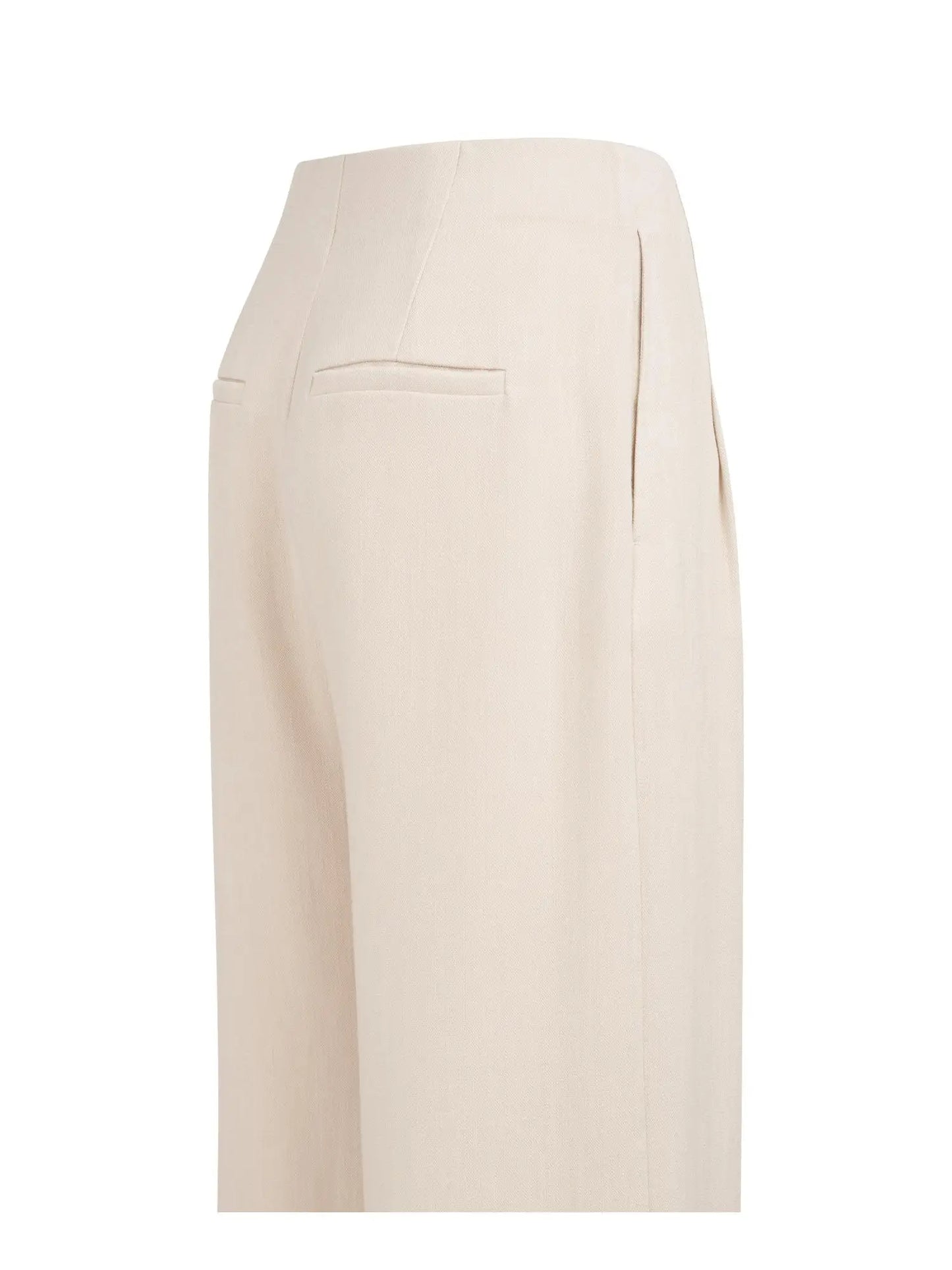 YAYA Linen Blend Fringe Detail Trousers