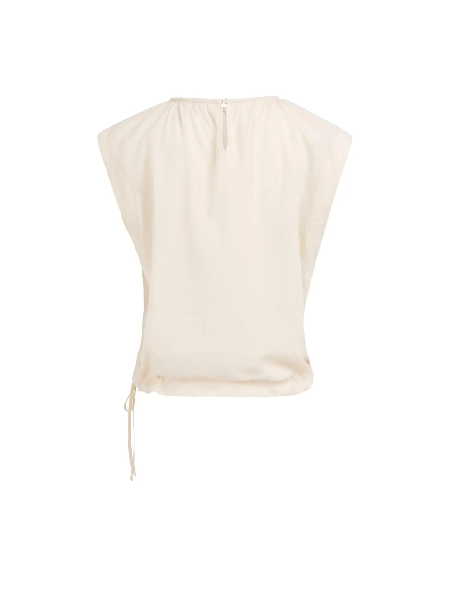 YAYA Sleeveless Top Pleated Neck Detail