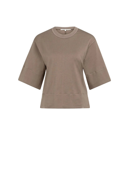 YAYA Jersey Short Sleeve Woven Top