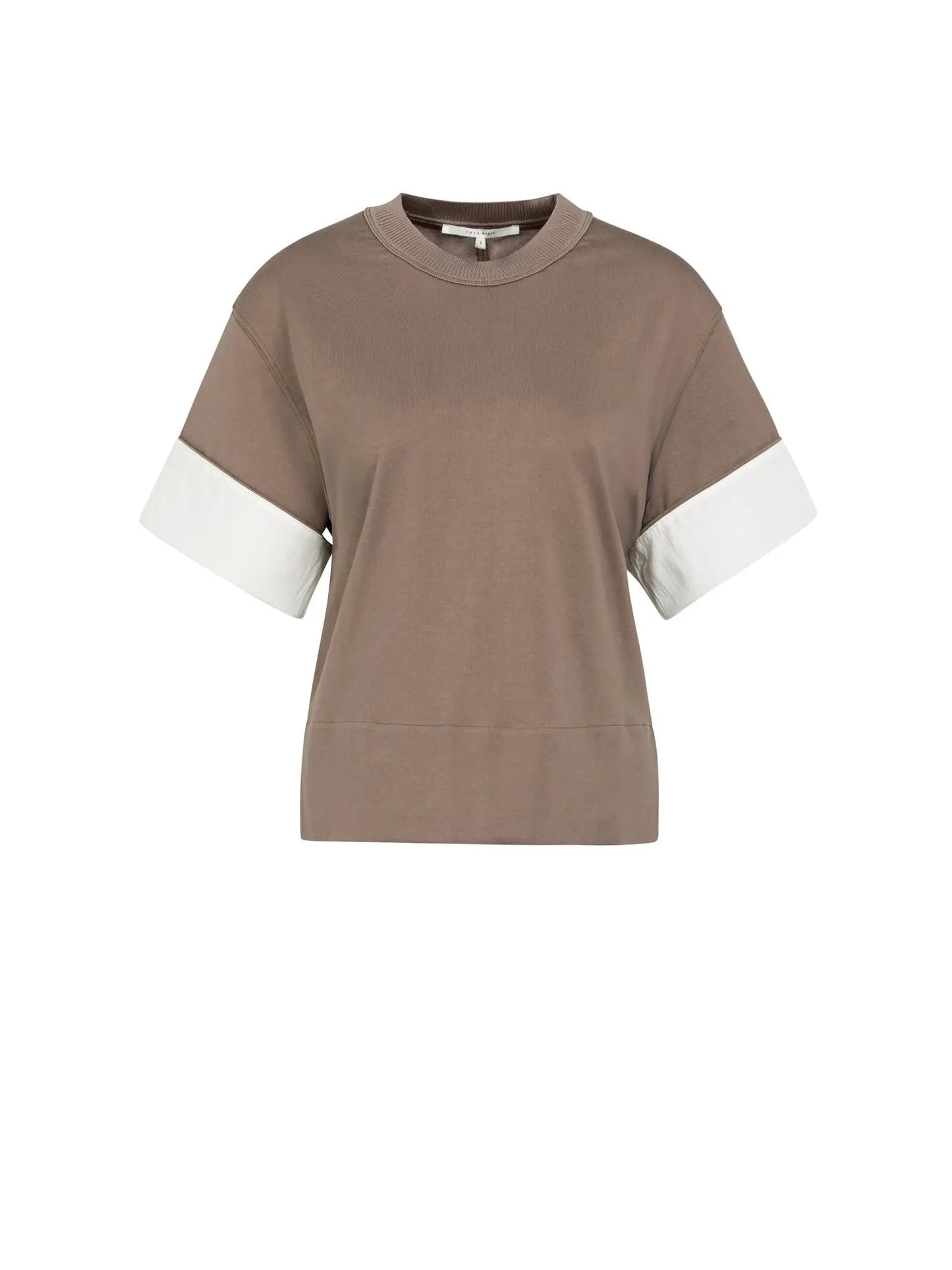YAYA Jersey Short Sleeve Woven Top