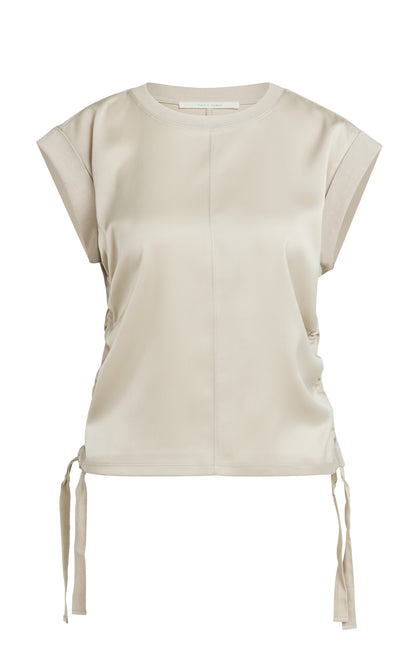 YAYA Drawstring Top Grey