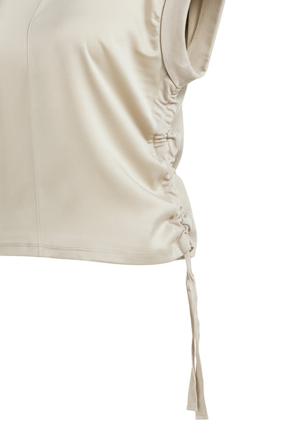 YAYA Drawstring Top Grey