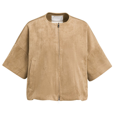 YAYA Oversized Suedine Jacket Otter Brown