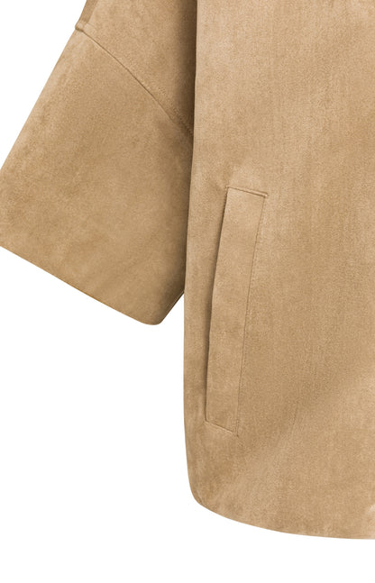 YAYA Oversized Suedine Jacket Otter Brown