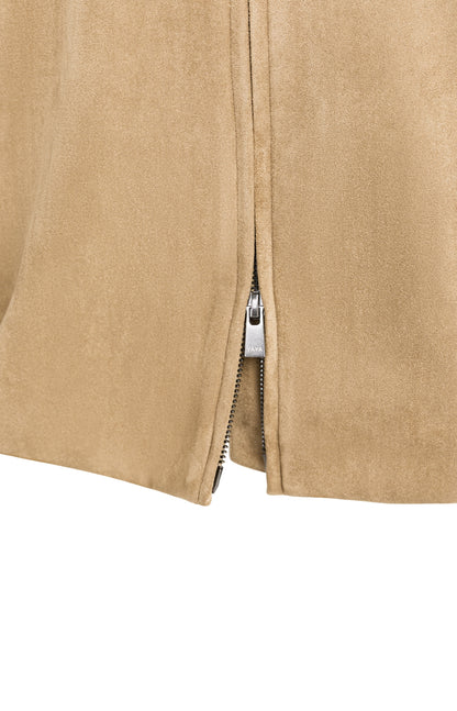 YAYA Oversized Suedine Jacket Otter Brown