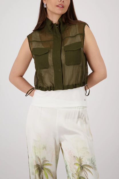 Monari Olive Waistcoat 410536