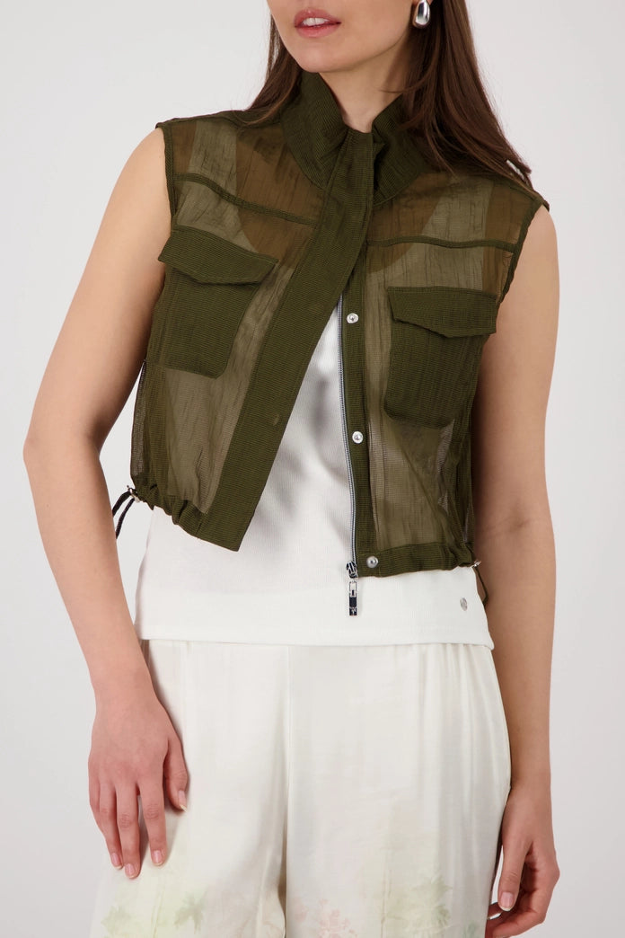 Monari Olive Waistcoat 410536