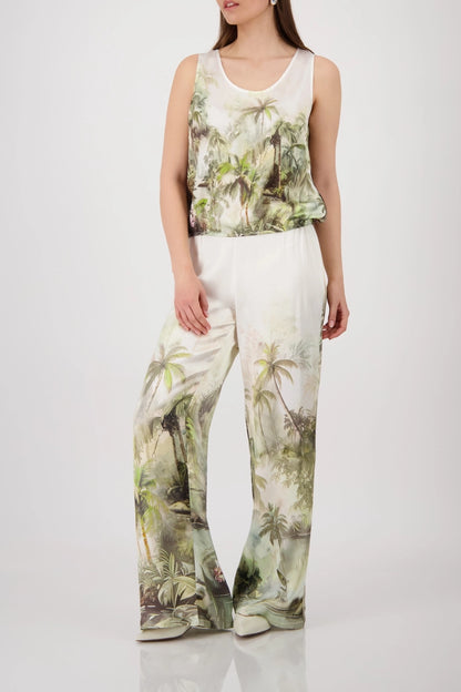 Monari Olive Pattern Top 410698