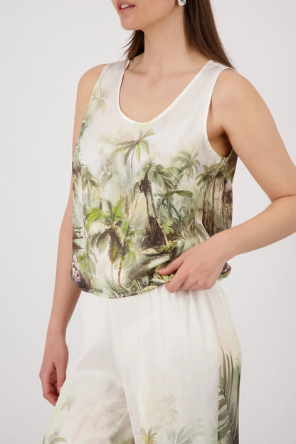 Monari Olive Pattern Top 410698