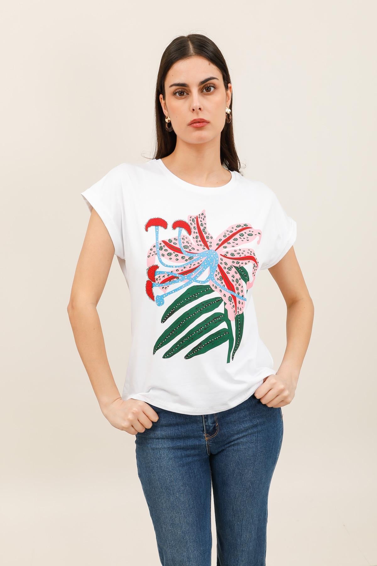 Amelia White Flower T-Shirt
