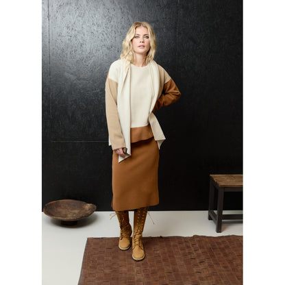 Henriette Steffensen Blouse Patch W Scarf 1412 Camel/Kit/Rust