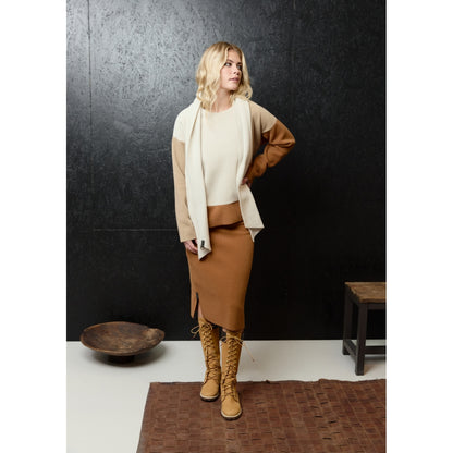 Henriette Steffensen Blouse Patch W Scarf 1412 Camel/Kit/Rust