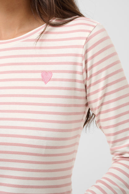 Kaffe Liddy T-Shirt Pale Mauve Heart