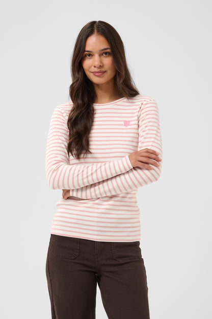 Kaffe Liddy T-Shirt Pale Mauve Heart