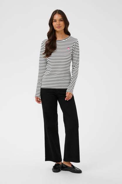 Kaffe Liddy T-Shirt Chalk/Black