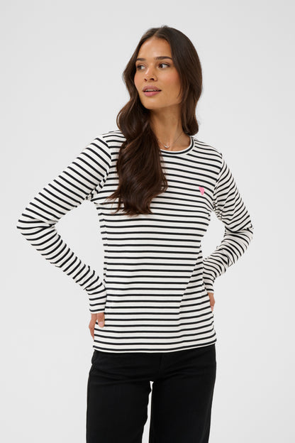 Kaffe Liddy T-Shirt Chalk/Black