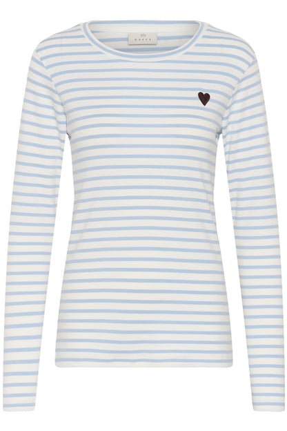 Kaffe Liddy T-Shirt Chalk/Blue-Fog