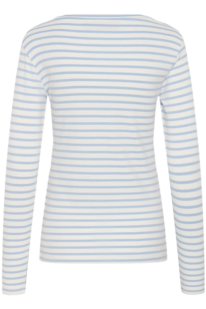 Kaffe Liddy T-Shirt Chalk/Blue-Fog