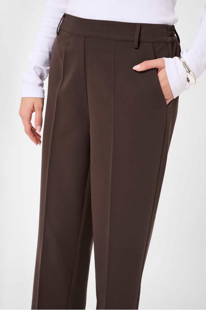 Kaffe KAsakura HW Cropped Pants B/Coffee