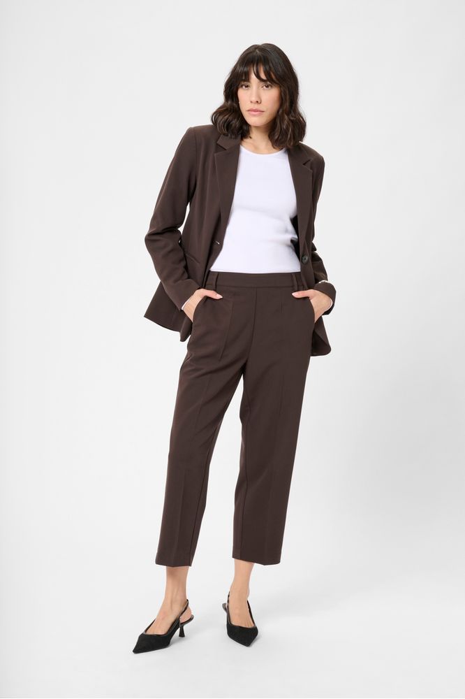 Kaffe KAsakura HW Cropped Pants B/Coffee