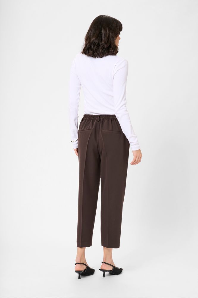 Kaffe KAsakura HW Cropped Pants B/Coffee