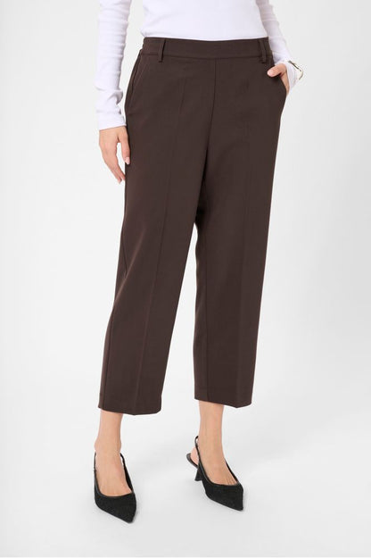 Kaffe KAsakura HW Cropped Pants B/Coffee