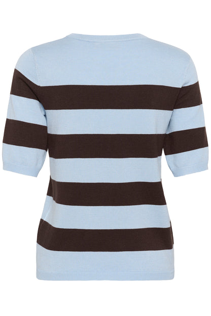 Kaffe KAlizza Striped Knit Blue Fog / Brown