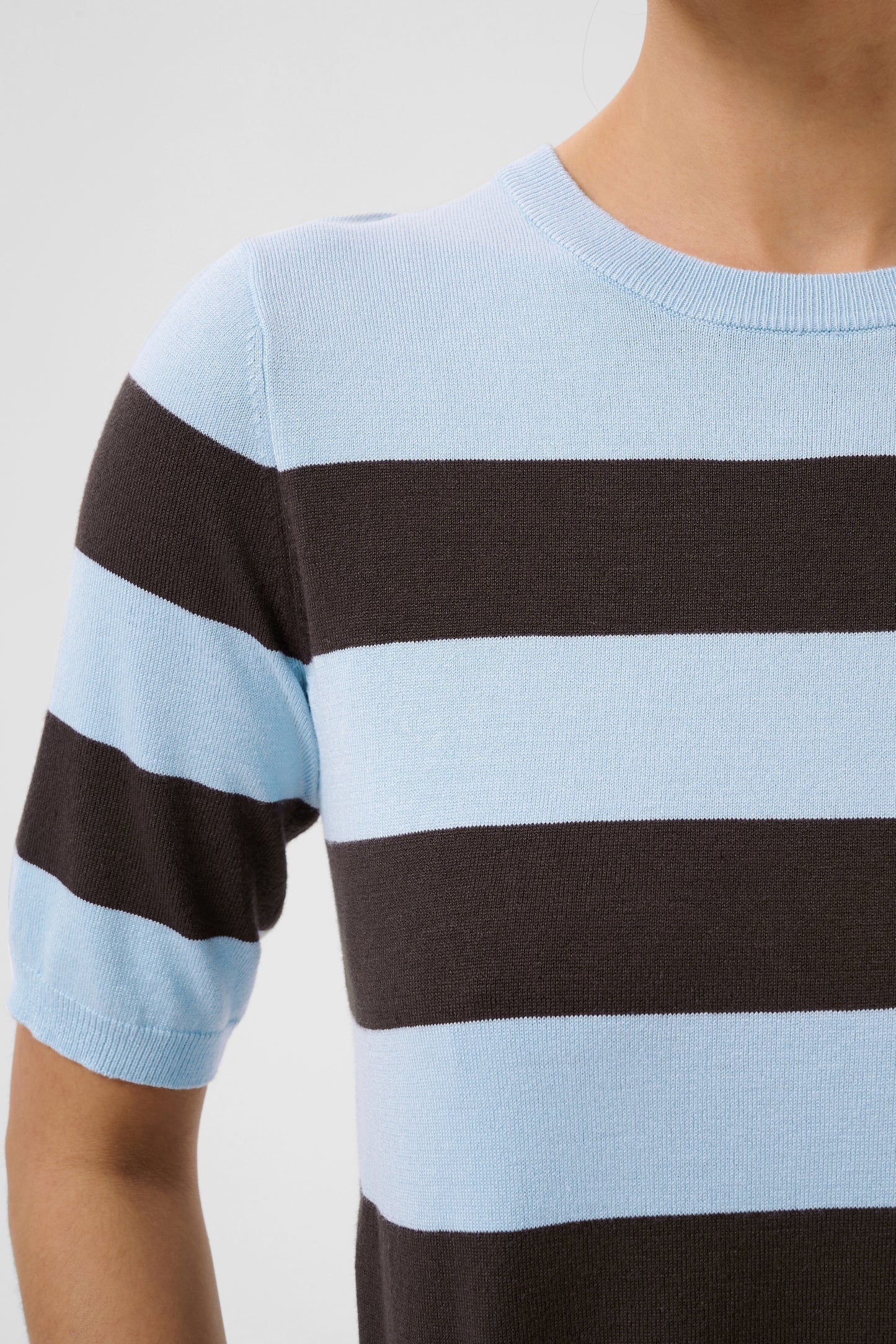 Kaffe KAlizza Striped Knit Blue Fog / Brown