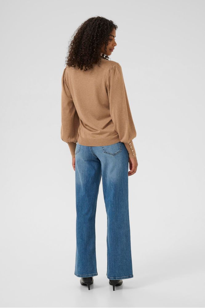 Kaffe KAlizza Round Neck Knit Pullover Buttons