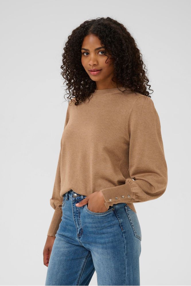 Kaffe KAlizza Round Neck Knit Pullover Buttons