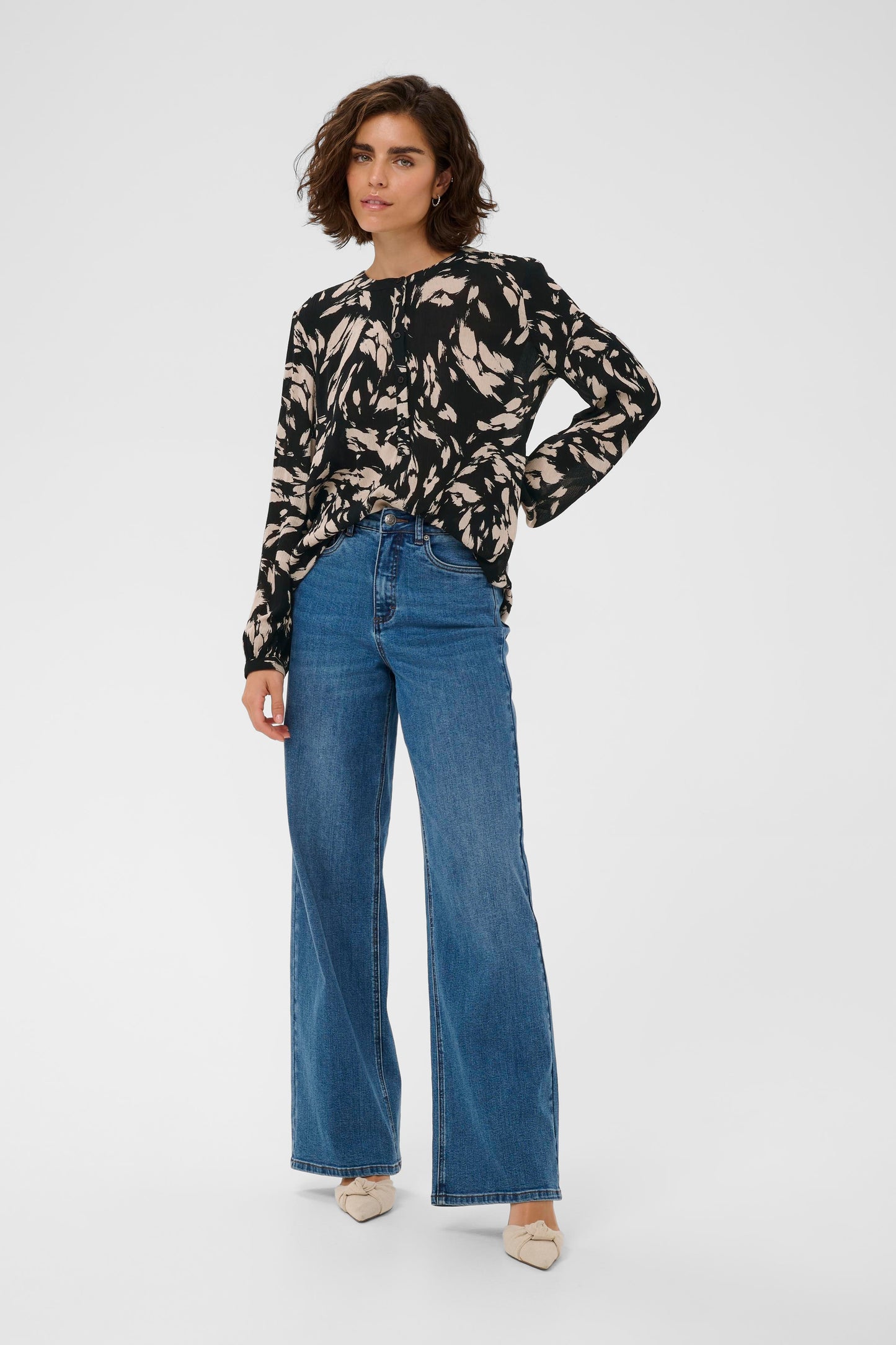 Kaffe KApollie Amber Blouse Black Gray Graphic