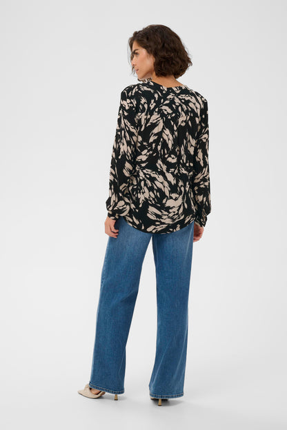 Kaffe KApollie Amber Blouse Black Gray Graphic