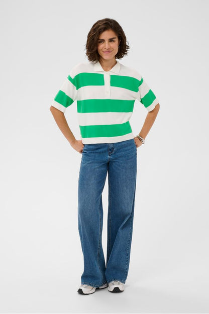 Kaffe KAlizza Polo Knit Green