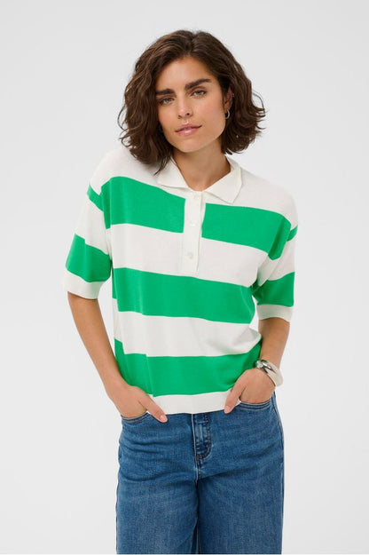 Kaffe KAlizza Polo Knit Green
