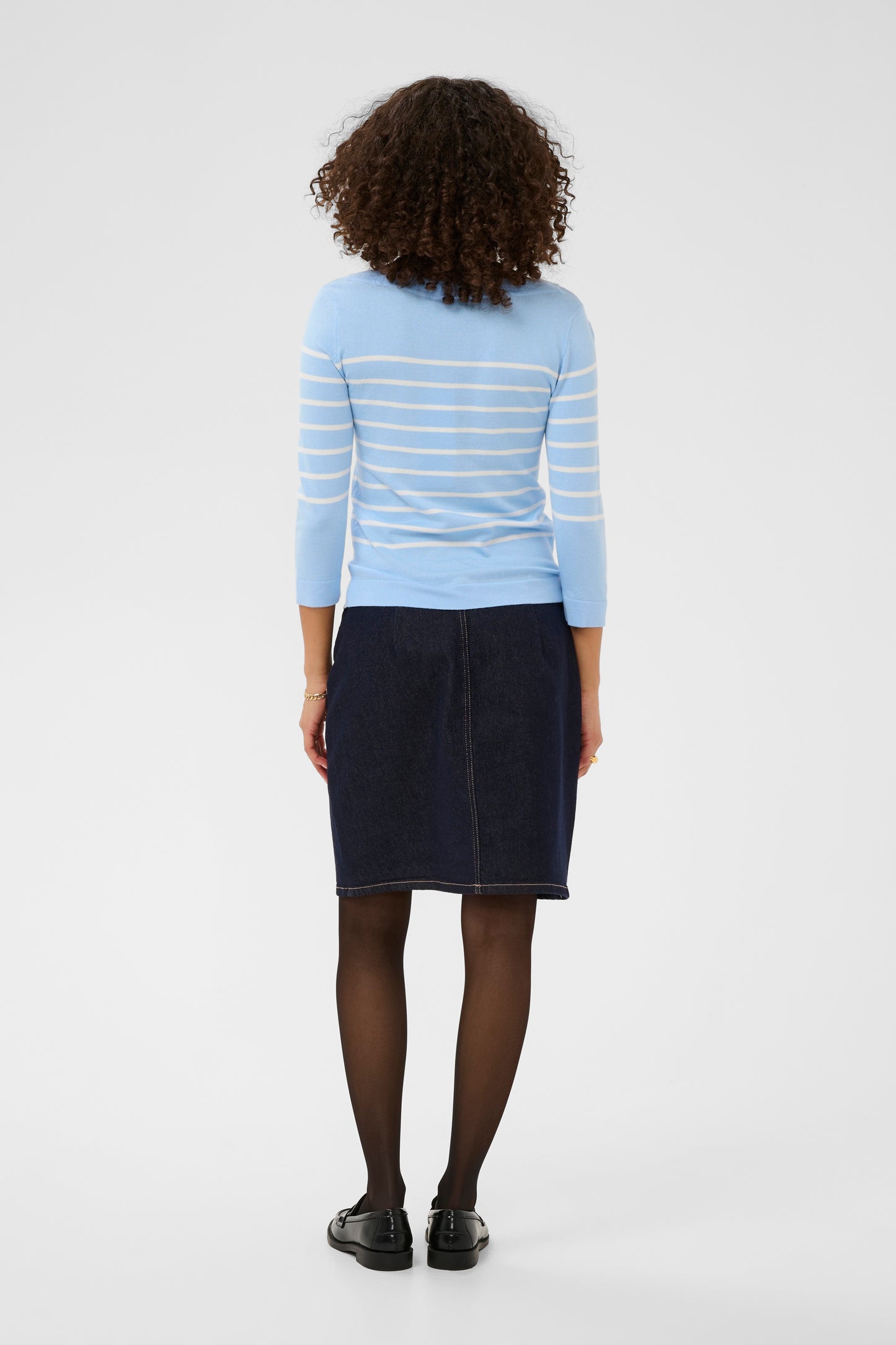 Kaffe KAlizza boatneck pullover Powder Blue W. Chalk