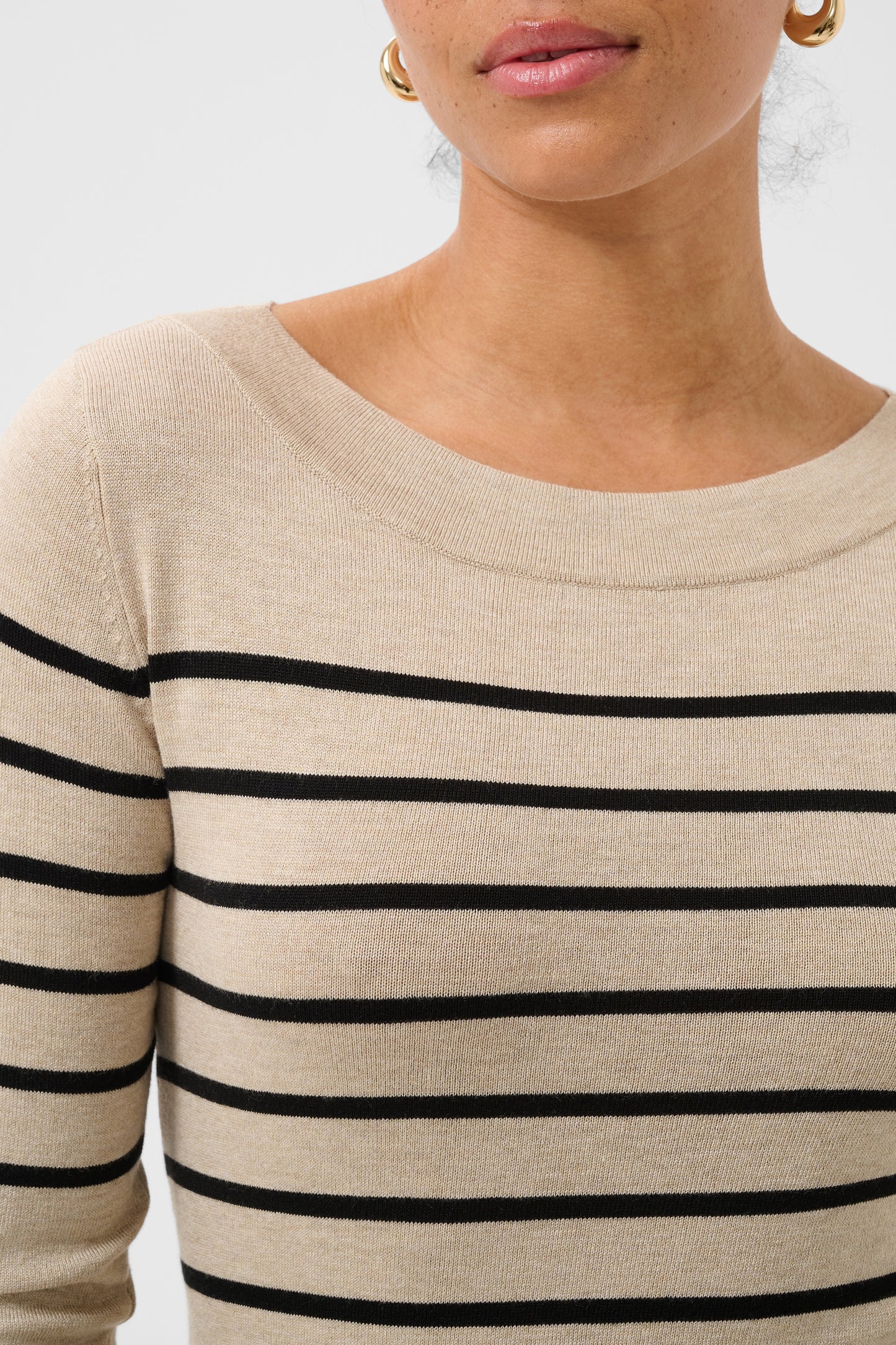 Kaffe KAlizza Boatneck Pullover Feather Gray