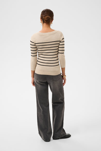 Kaffe KAlizza Boatneck Pullover Feather Gray
