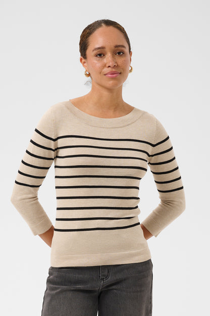 Kaffe KAlizza Boatneck Pullover Feather Gray