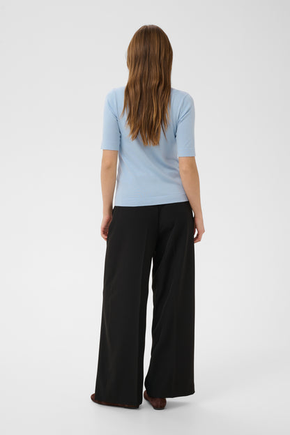 Kaffe KAlizza Boatneck Solid Pullover Blue Fog