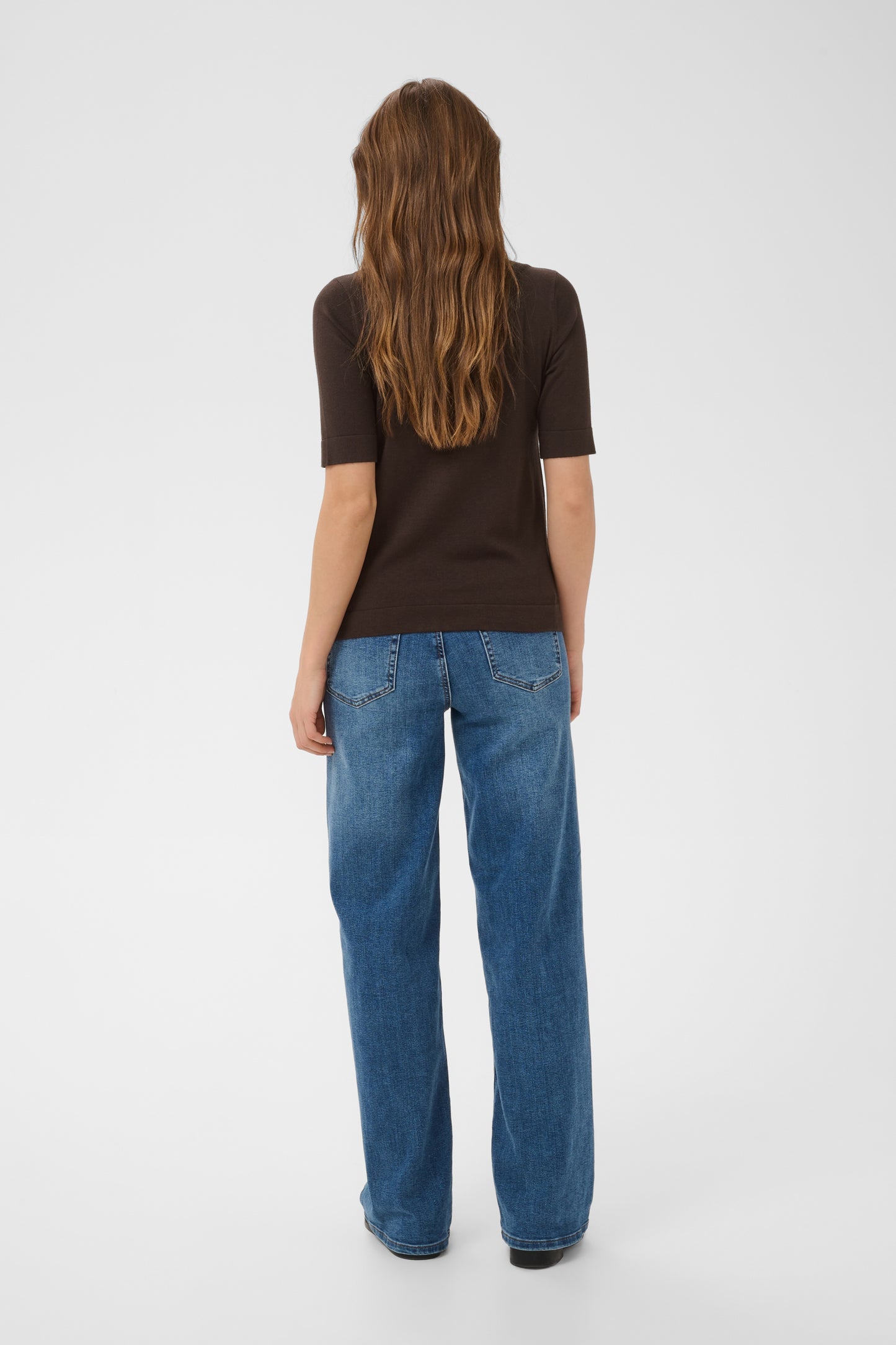 Kaffe KAlizza Boatneck Solid Pullover Coffee Bean