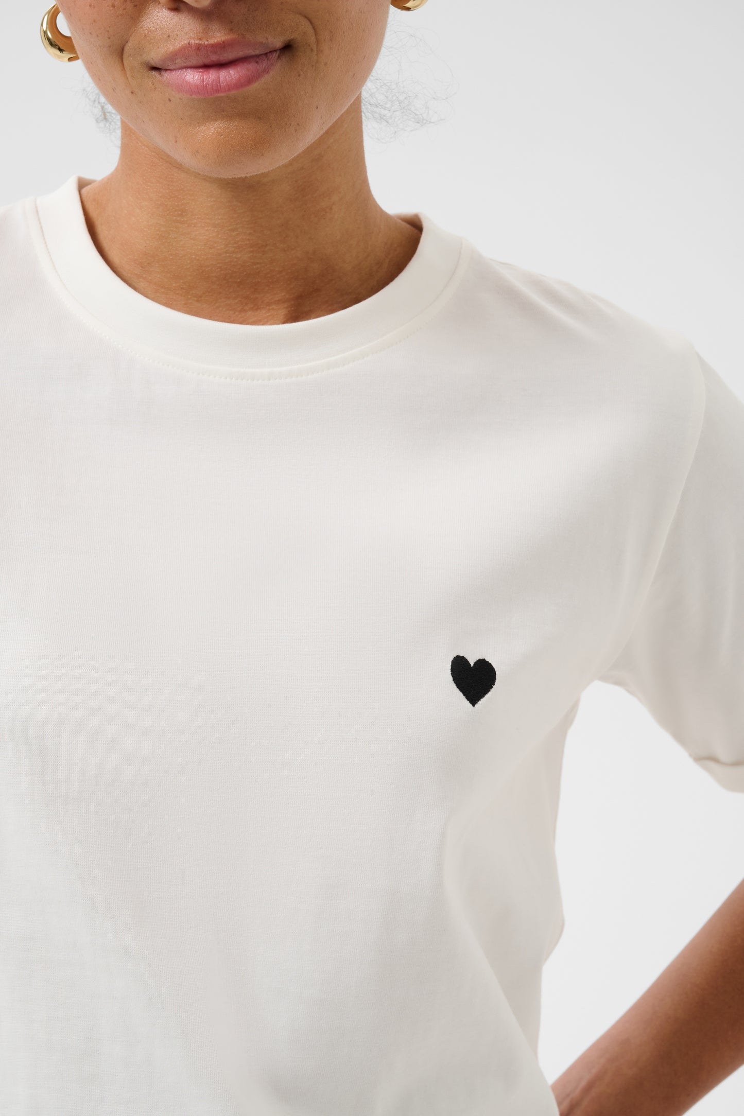 Kaffe KAheart T-Shirt Chalk/Black